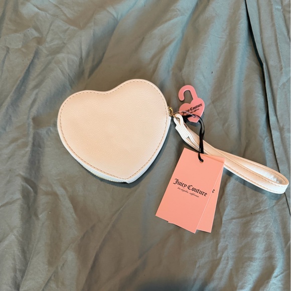 Juicy Couture Black Heart Zip Up Wrislet with Pink Floral Embroidered Logo - Picture 5 of 5